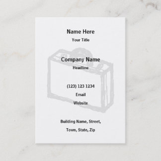 Office Briefcase or Travellers Suitcase. Sketch. Business Card