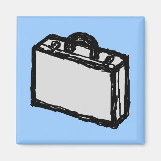 Office Briefcase or Travellers Suitcase. Sketch. Magnet