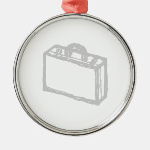 Office Briefcase or Travellers Suitcase. Sketch. Metal Tree Decoration