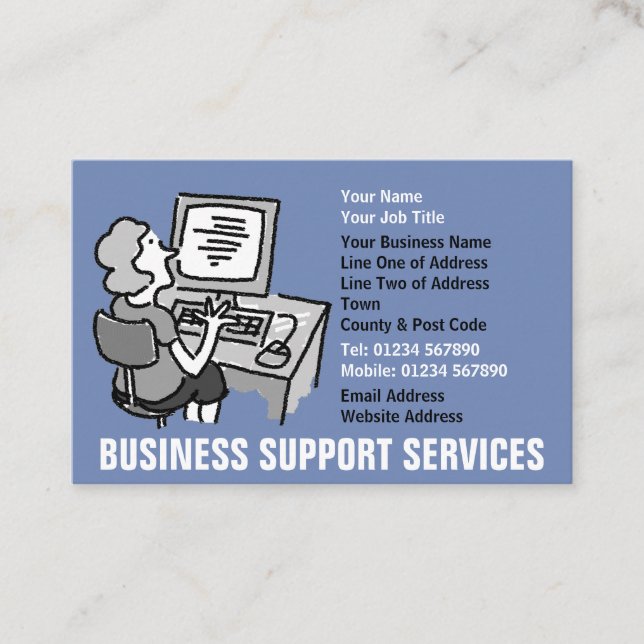Office & Business Support Services Business Card (Front)