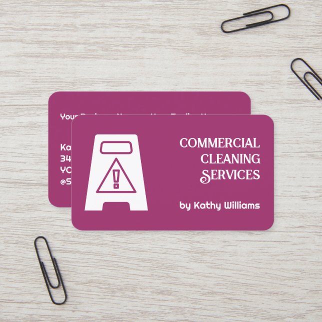 Office Cleaning Business Card (Front/Back In Situ)
