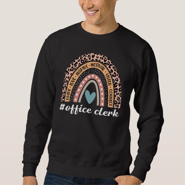 Office Clerk 100th Day Of School Teacher Rainbow Sweatshirt (Front)