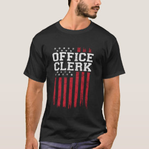Office Clerk American Flag USA Patriot Patriotic T-Shirt