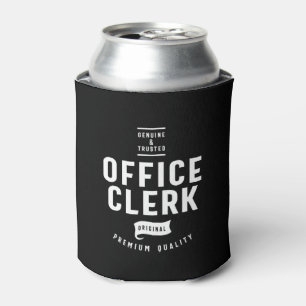 Office Clerk Job Title Gift Can Cooler