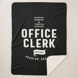 Office Clerk Job Title Gift Sherpa Blanket