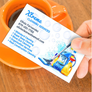 Office Commercial Cleaning Business Card Template