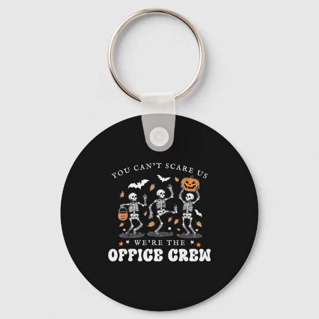 Office Crew Skeleton Dancing Halloween School Secr Key Ring (Front)