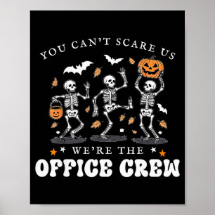 Office Crew Skeleton Dancing Halloween School Secr Poster