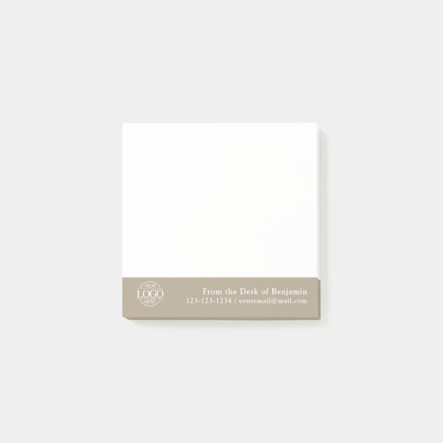 Office Custom Modern Simple Logo From the Desk of Post-it Notes (Front)