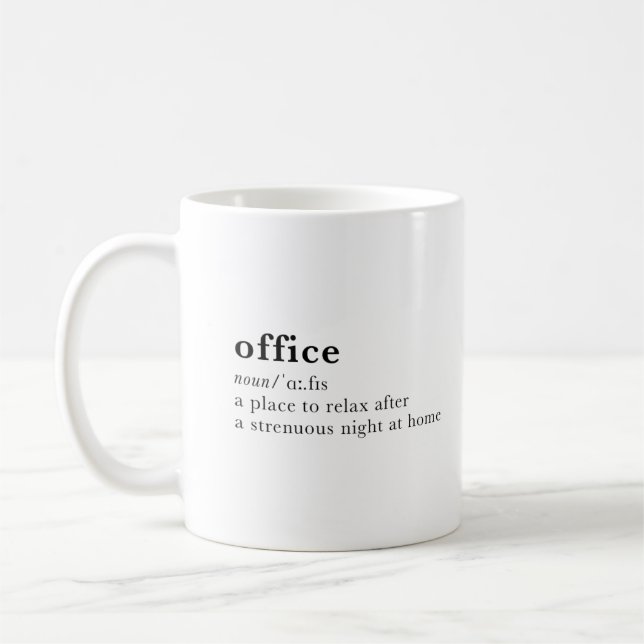 office - dictionary definition coffee mug (Left)