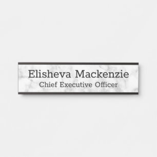 Office Door Name Plate Sign - Grey Marble