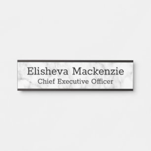 Office Door Name Plate Sign - Grey Marble