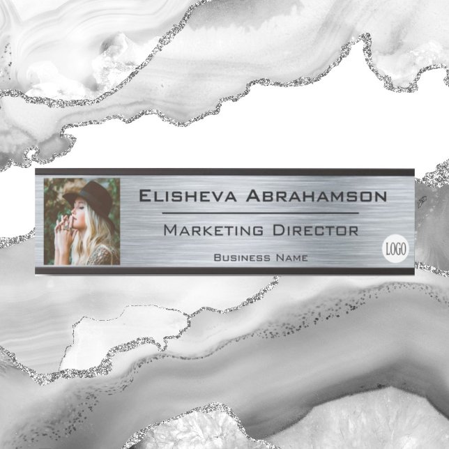 Office Door Name Plate Sign - Silver Photo Picture (Creator Uploaded)