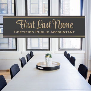 Office Door Signs Simple Modern Black & Gold Sign