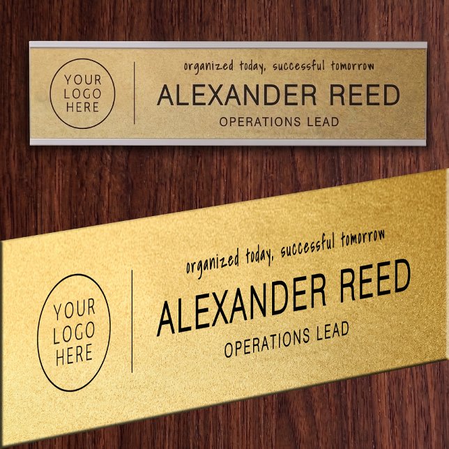 Office Door With Logo Name Plates Gold (Creator Uploaded)