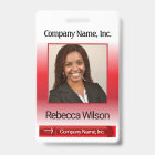 Office Employee Picture Badge - Red