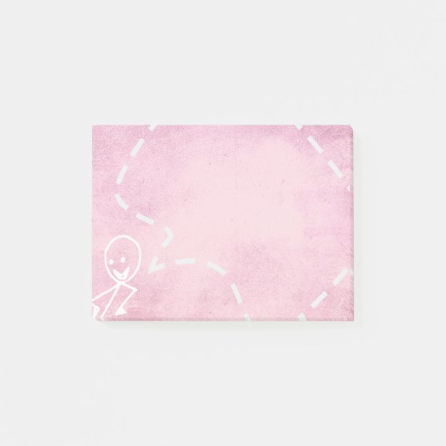 Office Family Stick Chalboard Pink Funny Post-it Notes (Front)