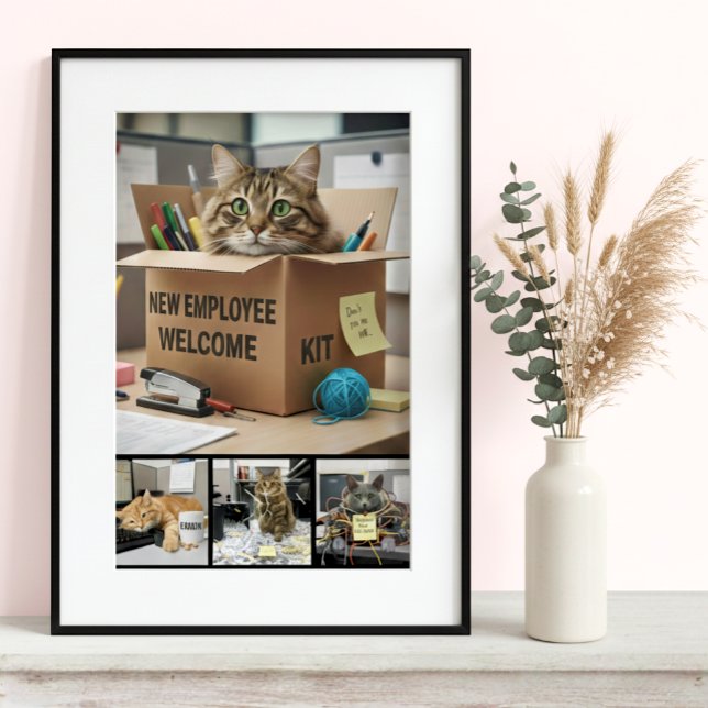 Office Fun Cats Photo Poster, Business Cat Poster (Office Fun Cats Meme Poster / Motivational Business Decor)