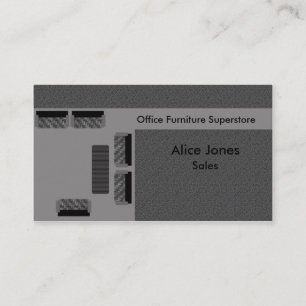 Office Furniture Business Card, Grey Business Card