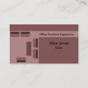 Office Furniture Business Card, Mauve Business Card