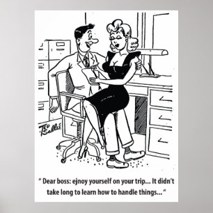 Office Humour, Man and Pretty Woman Poster