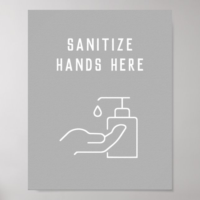 Office Hygiene Sanitize Your Hands Here Poster (Front)