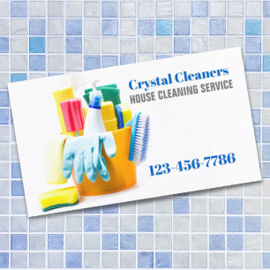 Office Janitorial Cleaning Services Housekeeping Business Card