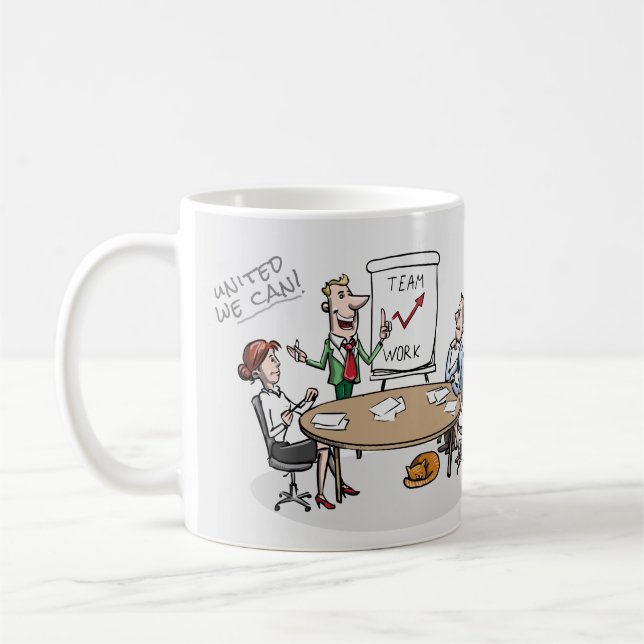 OFFICE JOKE - TEAM WORK - COMMON GOAL COFFEE MUG (Left)