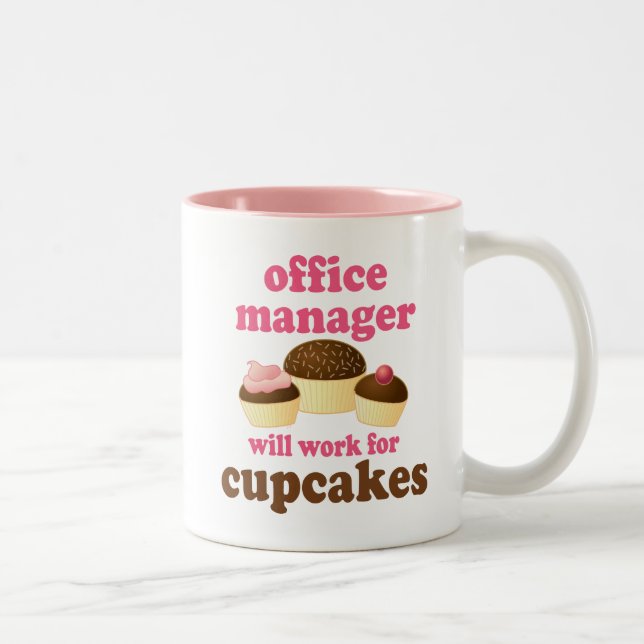Office Manager (Funny) Gift Two-Tone Coffee Mug (Right)