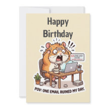 Office Mood Birthday Card for Easily Stressed Coll