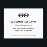 Office Moved Update Your Records Postcard<br><div class="desc">Announce your office relocation with this professional 'Our Office Has Moved' Postcard. The design features a customisable logo at the top, adding a personal touch to the announcement. The bold message "Our Office Has Moved" prompts recipients to update their records with your new address, conveniently placed below. Utilise the space...</div>