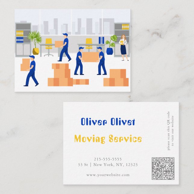 Office Moving Service Business Card (Front/Back)