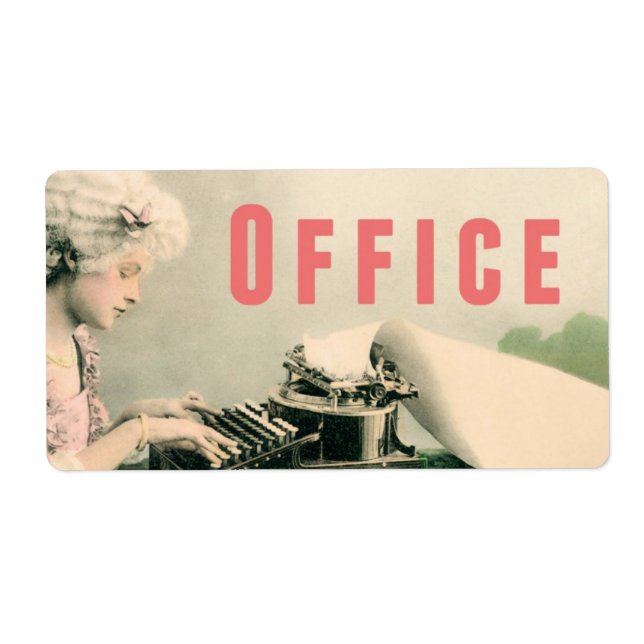 Office Moving Storage Box Label Sticker Vintage (Front)