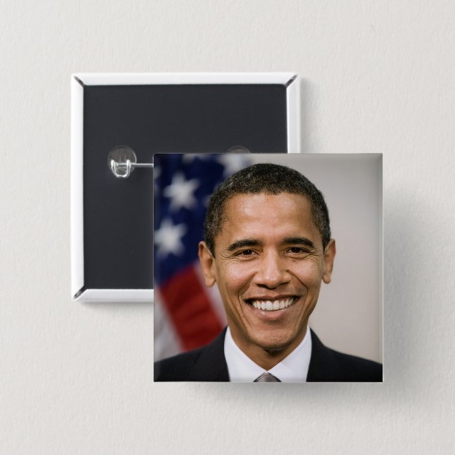 Office of the President Elect Barack Obama 15 Cm Square Badge (Front & Back)