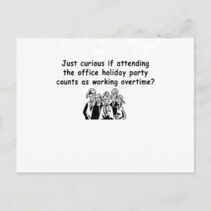 Office Party working overtime Invitation Postcard