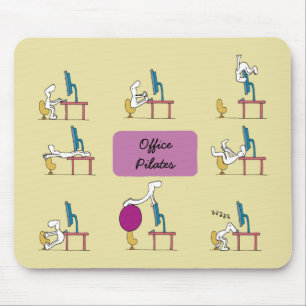 Office Pilates mousemat, yellow Mouse Pad