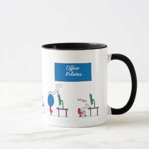 Office Pilates Mug, white Mug