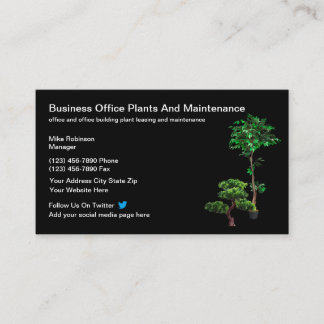 Office Plant Maintenance And Leasing Business Card