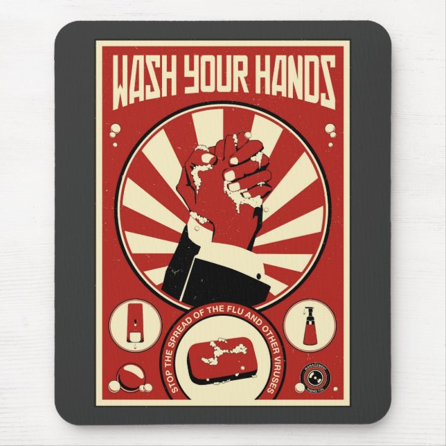 Office Propaganda: Wash your hands Mouse Pad (Front)