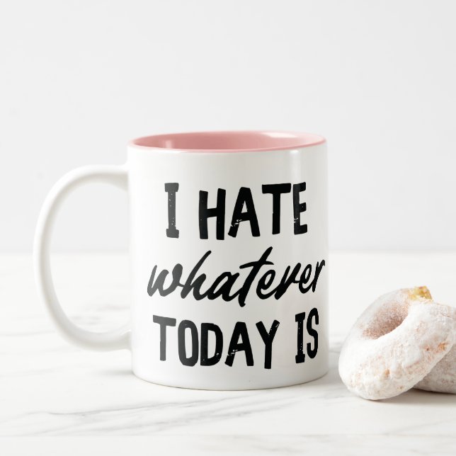 Office Quote Funny Two-Tone Coffee Mug (With Donut)