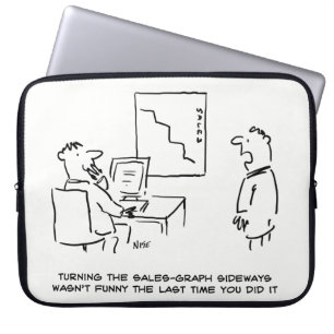 Office Sales Chart Turned Sideways. Funny Laptop Sleeve