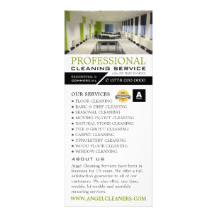 Office Setting, Cleaning Service Price List Rack Card