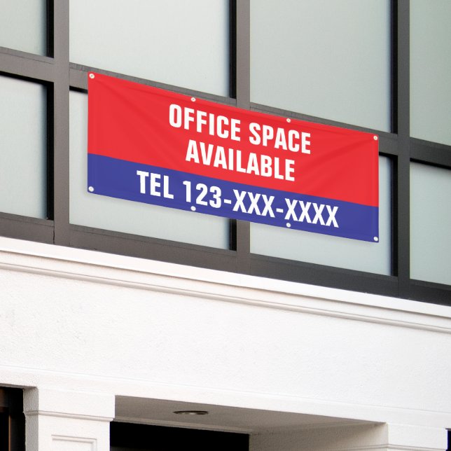 Office Space Available Custom Commercial Banner (Outside Building)