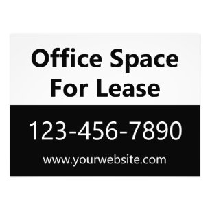 Office Space For Lease Phone Website Window Sign