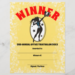 Office sports competition winner certificate award letterhead design