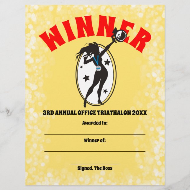 Office sports competition winner certificate award letterhead design (Front)