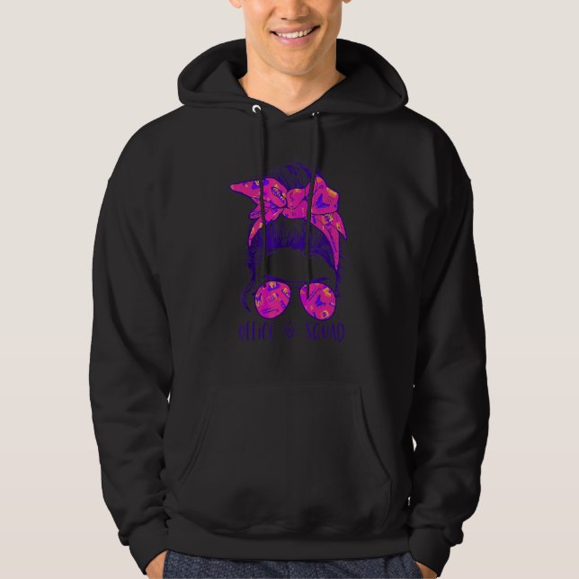 Office Squad Administrative Assistant Messy Bun 1 Hoodie (Front)