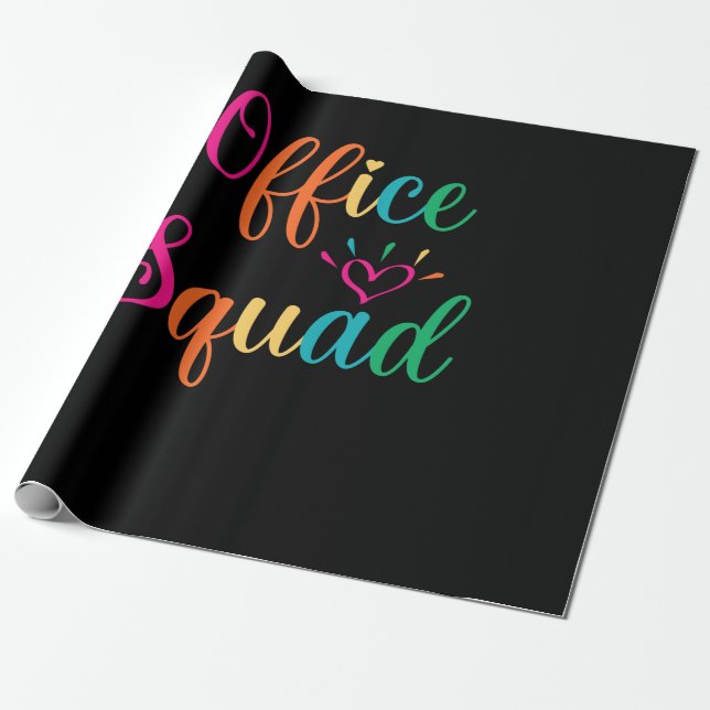 Office Squad Administrative Assistant Secretary Wrapping Paper (Unrolled)
