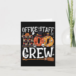 Office Staff Boo Crew Funny Halloween Matching Cos Card