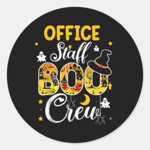 Office Staff Boo Crew Funny Halloween Matching Cos Classic Round Sticker